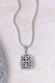 Sterling Silver Payer Book Locket Pendant Necklace - SS