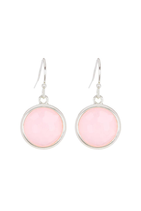 Rose Crystal Round Earrings - SF